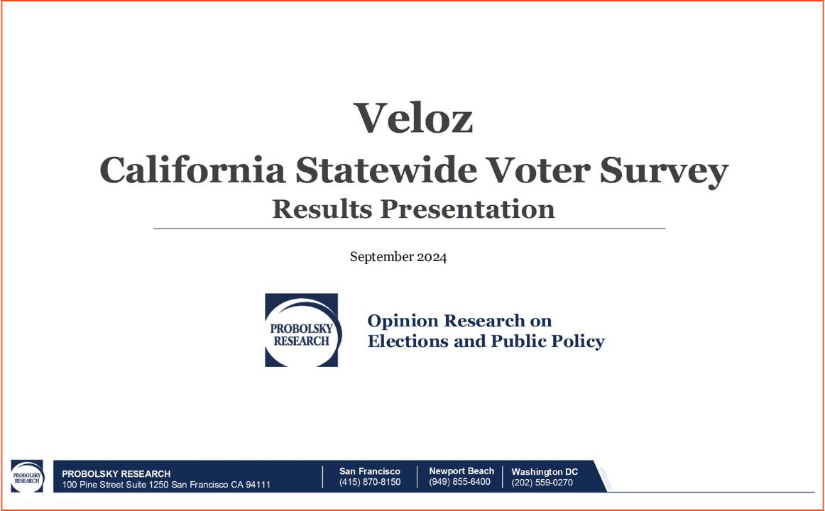 September 2024: Veloz California Statewide Voter Survey